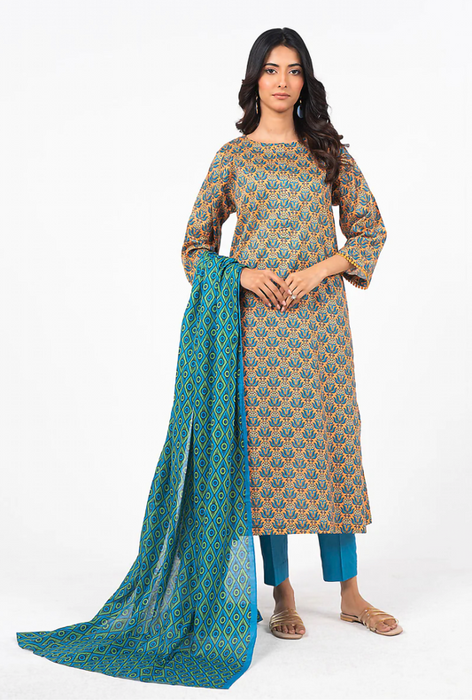 3pc Print Linen Alkaram 25-26-2