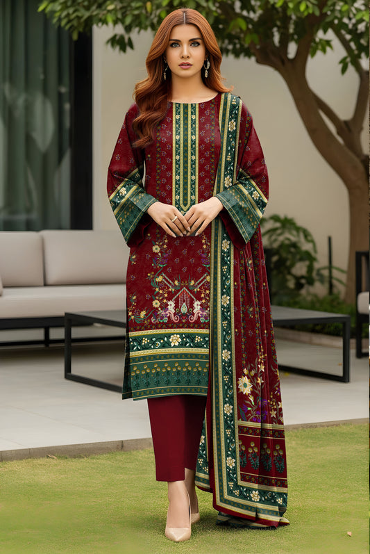 3pc Print Vintax Peach Bareeza 6581