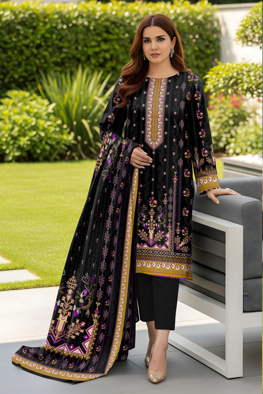 3pc Print Vintax Peach Bareeza 6589
