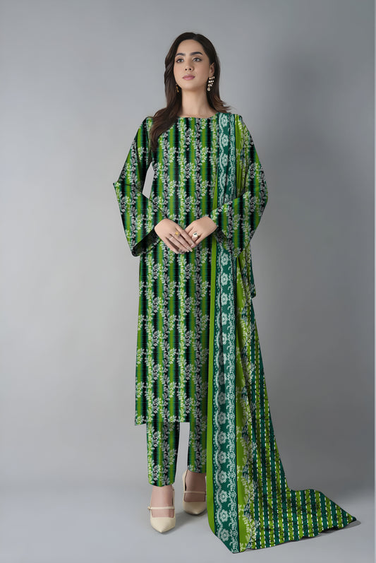 3pc Print Linen Bareeze 6762