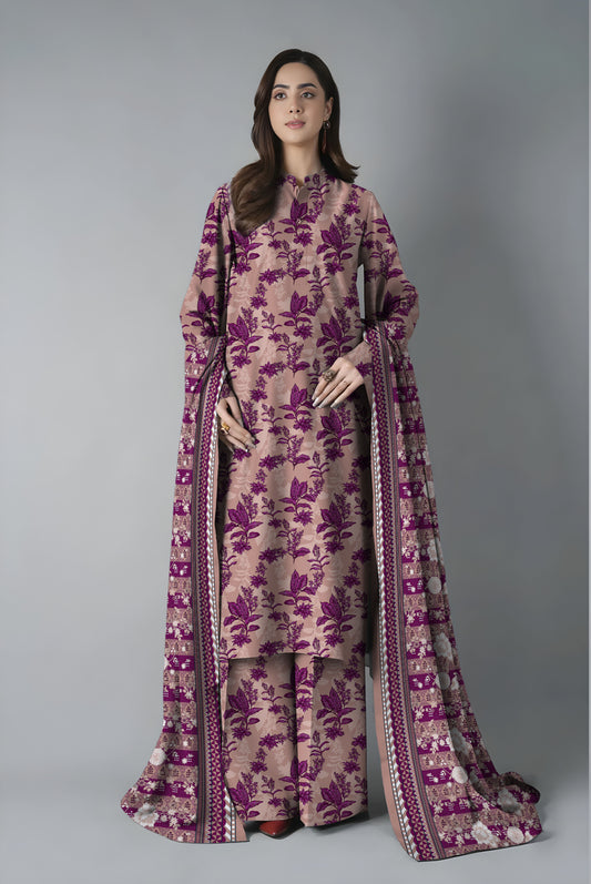 3pc Print Linen Bareeze 6764