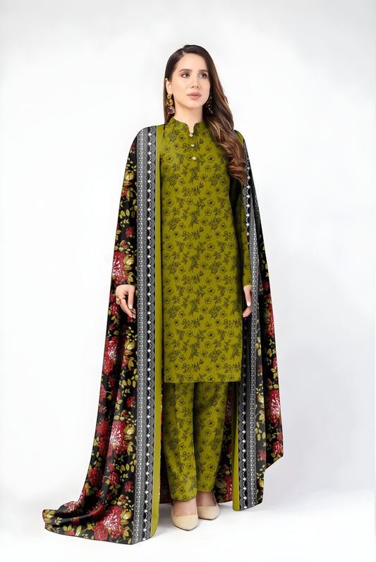 3pc Print Linen Bareeze 6767