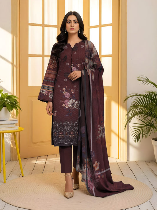 3pc Print EMB Viscose Bareeze V-2541