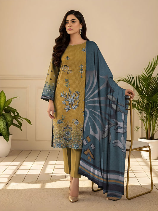 3pc Print EMB Viscose Bareeze V-2541