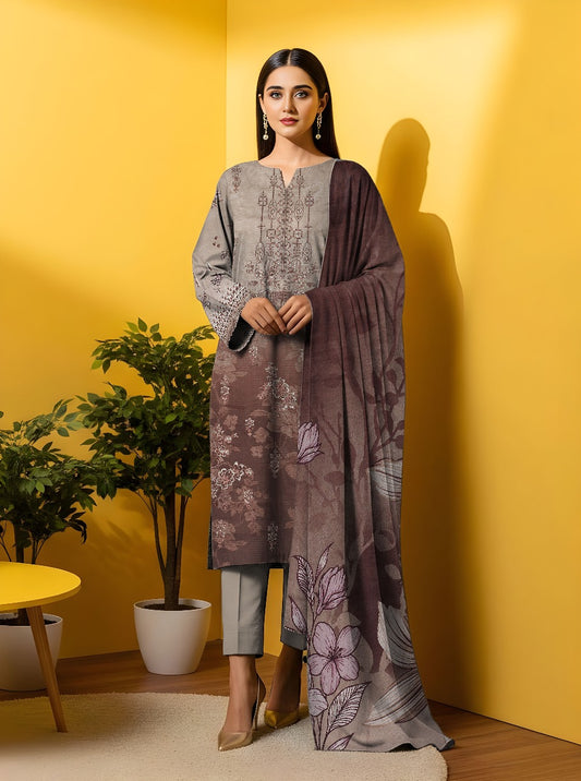 3pc EMB Nisha Designer V-2544