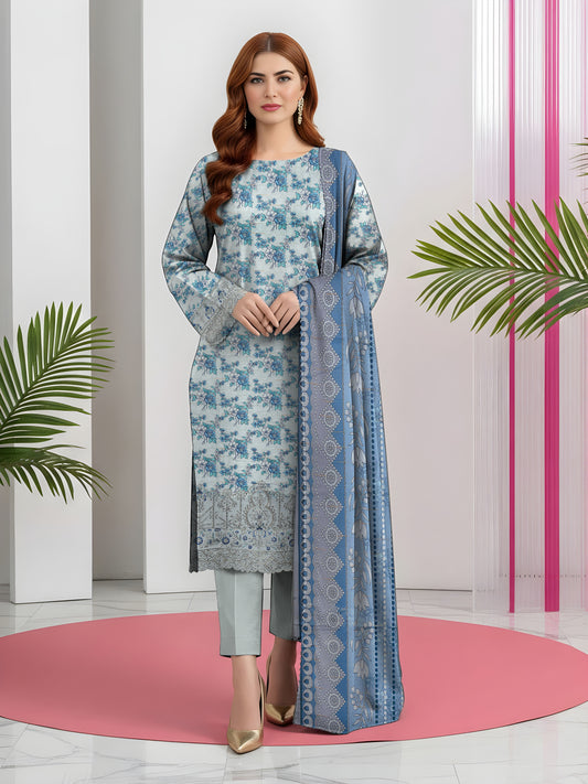 3PC Printed Khaddar Taana Baana Emb TB-5604