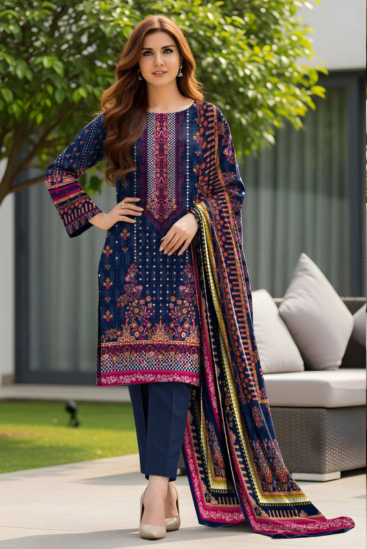 3pc Print Vintax Peach Bareeza 6585