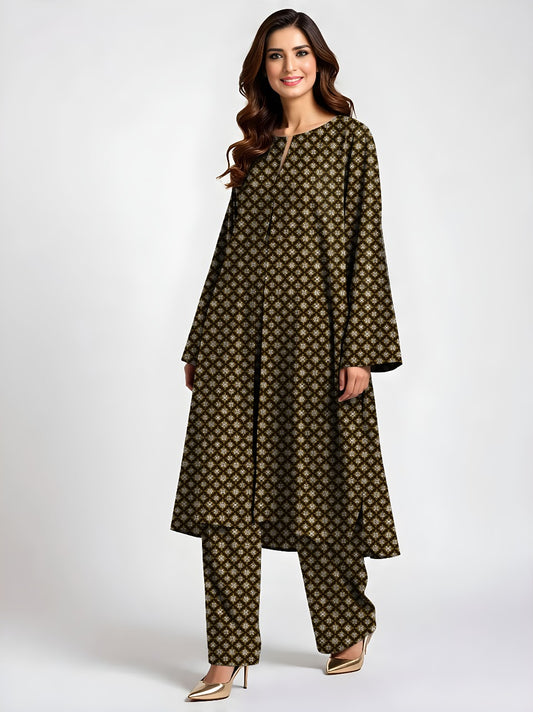 2pc Print Linen Bareeze C-6558