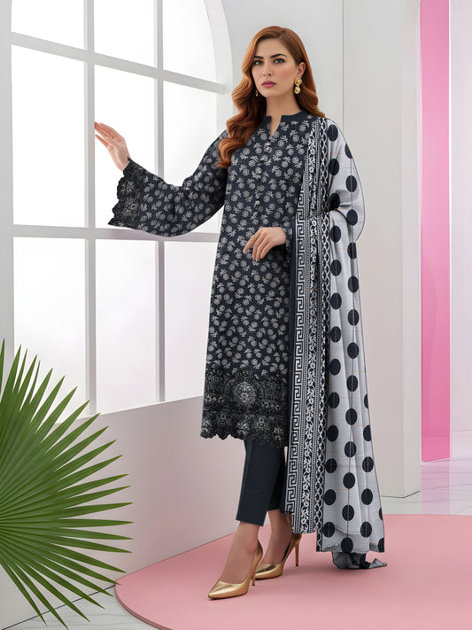 3PC Printed Khaddar Taana Baana Emb TB-5609